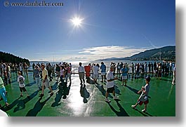 alaska, america, crowds, cruise ships, deck, fisheye lens, horizontal, north america, people, united states, photograph