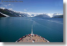 alaska, america, crowds, cruise ships, deck, glaciers, horizontal, mountains, north america, people, united states, photograph