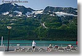 alaska, america, cruise ships, deck, horizontal, mountains, north america, people, united states, photograph