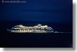 alaska, america, cruise ships, horizontal, illuminated, nite, north america, ships, slow exposure, united states, photograph