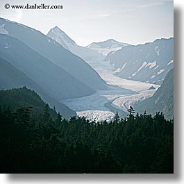 alaska, america, distant, glaciers, north america, square format, united states, photograph