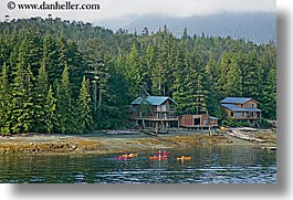 alaska, america, horizontal, houses, kayakers, ketchikan, north america, united states, photograph
