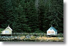 alaska, america, horizontal, houses, north america, old, two, united states, photograph