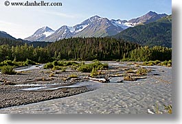 alaska, america, glacial, horizontal, mountains, north america, rivers, runoff, united states, photograph