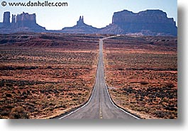 america, arizona, desert southwest, horizontal, monument, monument valley, north america, roads, united states, valley, western usa, photograph