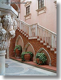 america, disney, florida, italian, north america, orlando, stairs, united states, vertical, photograph