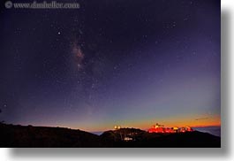 america, haleakela, hawaii, horizontal, long exposure, north america, observatory, stars, united states, photograph