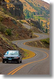 america, cars, hells canyon, idaho, north america, roads, united states, vertical, winding, photograph