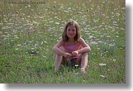 america, childrens, emotions, fields, girls, happy, horizontal, idaho, north america, people, red horse mountain ranch, smiles, united states, photograph