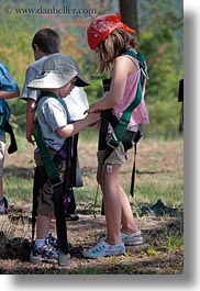 america, childrens, getting, girls, idaho, north america, people, ready, red horse mountain ranch, united states, vertical, photograph