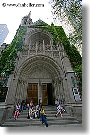 america, buildings, chicago, churches, illinois, north america, people, presbeterian, religious, united states, vertical, photograph