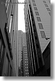 america, black and white, buildings, chicago, illinois, north america, skyscrapers, tights, united states, vertical, photograph