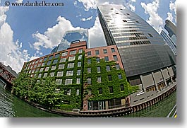 america, buildings, chicago, fisheye lens, great, historic, horizontal, illinois, lakes, north america, united states, photograph