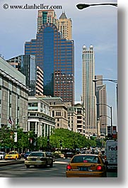 america, avenue, buildings, chicago, cityscapes, illinois, michigan, miracle mile, north america, streets, traffic cars, united states, vertical, photograph