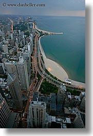 america, chicago, cityscapes, dusk, eve, evening, illinois, long exposure, north, north america, rain, storm, united states, vertical, views, photograph