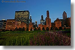 america, chicago, cityscapes, gardens, horizontal, illinois, millenium park, nite, north america, slow exposure, united states, photograph