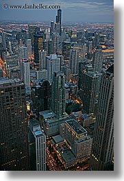 america, chicago, cityscapes, illinois, nite, north america, slow exposure, united states, vertical, photograph