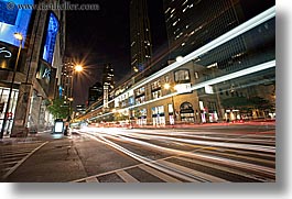 america, chicago, horizontal, illinois, lights, long exposure, motion blur, nite, north america, streaks, united states, photograph