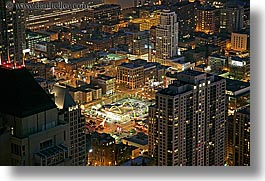 america, blocks, chicago, cityscapes, horizontal, illinois, long exposure, mcdonalds, nite, north america, united states, photograph