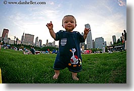 america, babies, background, boys, chicago, cityscapes, fisheye lens, grass, hellers, horizontal, illinois, jacks, north america, people, united states, photograph