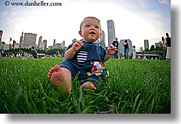 america, babies, background, boys, chicago, cityscapes, fisheye lens, grass, hellers, horizontal, illinois, jacks, north america, people, united states, photograph