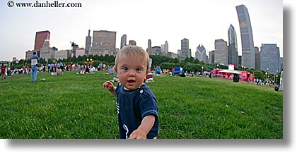 america, babies, boys, chicago, cityscapes, fisheye lens, grass, hellers, horizontal, illinois, jacks, north america, panoramic, people, united states, photograph