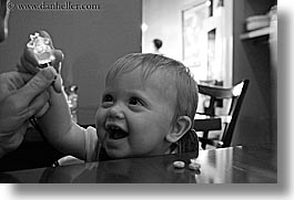 america, babies, black and white, boys, chicago, hellers, horizontal, illinois, jacks, north america, people, restaurants, united states, photograph