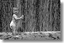 america, babies, black and white, boys, chicago, fountains, hellers, horizontal, illinois, jacks, north america, people, united states, water, waterfalls, photograph