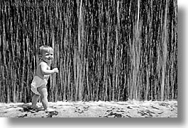america, babies, black and white, boys, chicago, fountains, hellers, horizontal, illinois, jacks, north america, people, united states, water, waterfalls, photograph