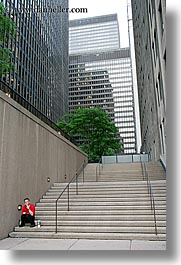 america, buildings, chicago, illinois, men, north america, people, slow exposure, smoking, united states, vertical, photograph