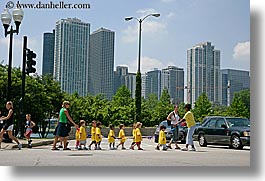 america, chicago, childrens, crossing, horizontal, illinois, north america, people, streets, united states, photograph