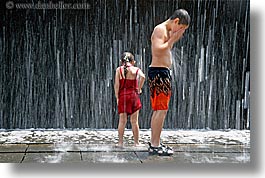 america, boys, chicago, childrens, fountains, girls, horizontal, illinois, north america, people, united states, photograph