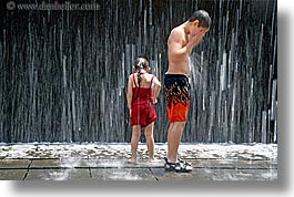 america, boys, chicago, childrens, fountains, girls, horizontal, illinois, north america, people, united states, photograph