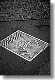 america, black and white, bridge, chicago, illinois, north, north america, plaques, streets, united states, vertical, photograph