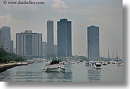 america, boats, chicago, cities, cityscapes, horizontal, illinois, north america, united states, water, water front, photograph