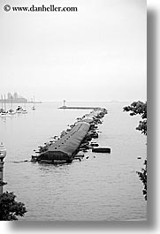 america, black and white, breaker, chicago, illinois, north america, surf, united states, vertical, water, water front, photograph