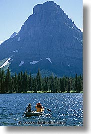 america, canoes, glaciers, lakes, montana, national parks, north america, united states, vertical, western united states, western usa, photograph