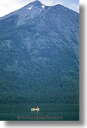 america, canoes, glaciers, lakes, montana, national parks, north america, united states, vertical, western united states, western usa, photograph