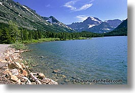 america, glaciers, horizontal, lakes, montana, national parks, north america, swiftcurrent, united states, western united states, western usa, photograph