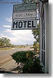 america, baker, gifts, hotels, jacks, motel, nevada, north america, shops, signs, silver, united states, vertical, western usa, photograph
