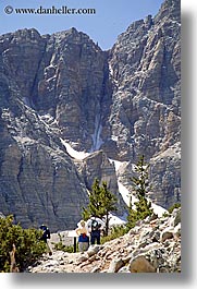 america, glacier trail, great basin natl park, hikers, hiking, nevada, north america, united states, vertical, western usa, photograph