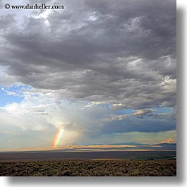 america, clouds, desert, great basin natl park, high desert, nevada, north america, rainbow, sky, square format, united states, western usa, photograph