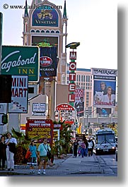 america, landscapes, las vegas, nevada, north america, people, signs, strip, united states, vegas, vertical, western usa, photograph