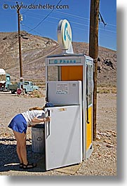 america, fridge, ghost town, nevada, north america, phones, rhyolite, united states, vertical, western usa, photograph