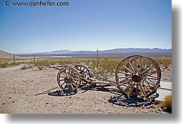 america, ghost town, horizontal, nevada, north america, rhyolite, united states, wagons, western usa, wheels, photograph