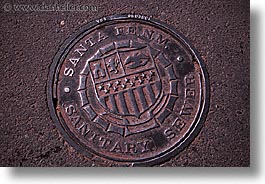 america, desert southwest, horizontal, indian country, manholes, new mexico, north america, santa, santa fe, southwest, united states, western usa, photograph