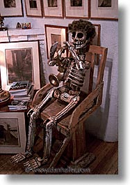 america, desert southwest, indian country, new mexico, north america, santa fe, sitting, skeleton, southwest, united states, vertical, western usa, photograph