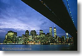 america, bridge, brooklyn bridge, cities, horizontal, new york, new york city, nite, north america, united states, photograph