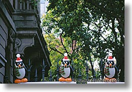 america, horizontal, new york, new york city, north america, penguins, plastic, threes, united states, photograph