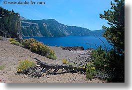 america, crater, crater lake, crater rim, geology, horizontal, lakes, nature, north america, oregon, rim, united states, water, photograph